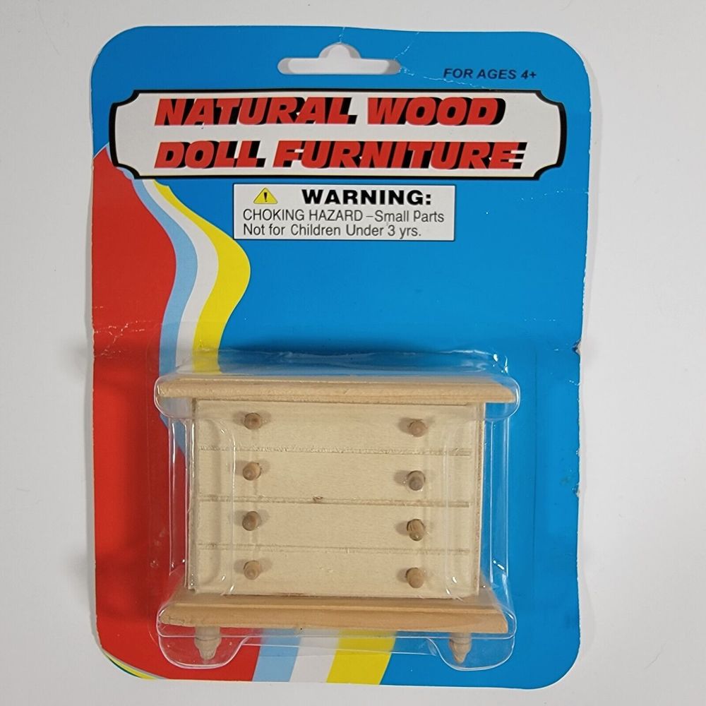 New Miniature Doll Furniture Bureau Dresser Drawers Stack Natural Wood‎